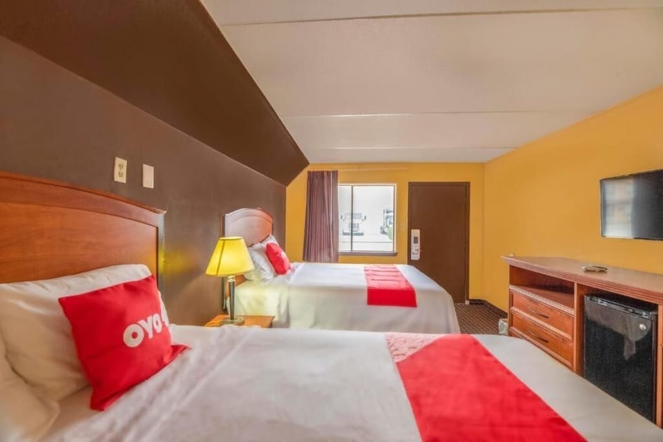 Relax after exploring with two beds and natural daylight.