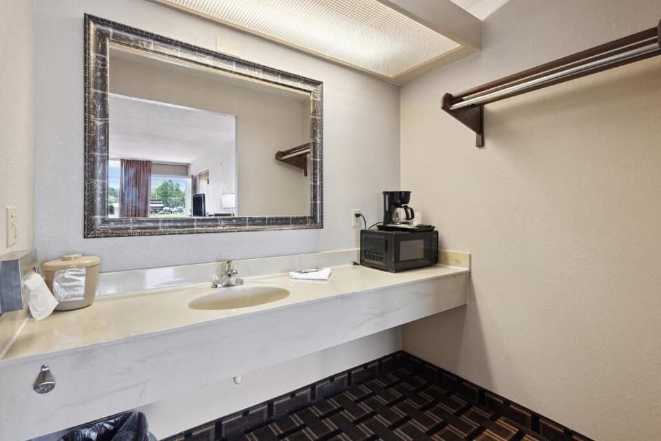 Wake up gently with in-room coffee and extra counter space