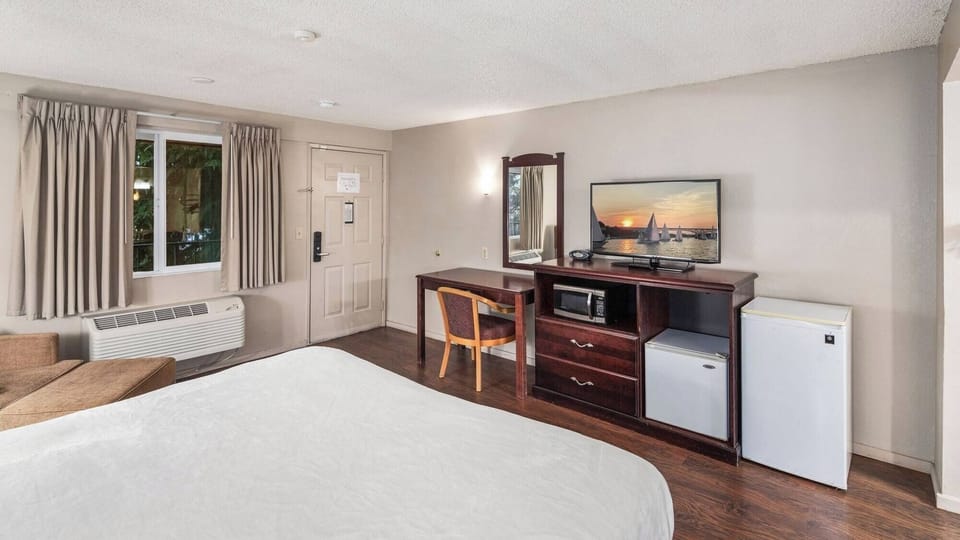 Settle in with in-room snacks, TV, and easy comfort