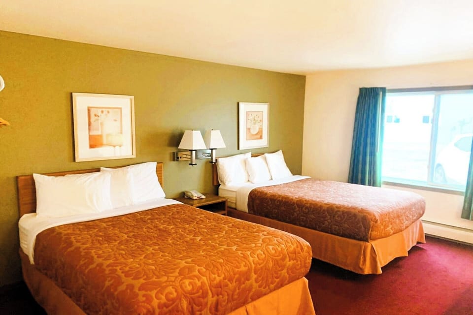 Settle into two comfy beds with sunshine and calm views.