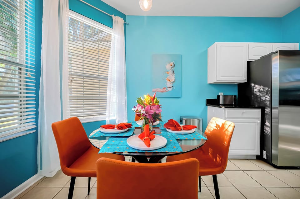 Sunny breakfast nook for coffee, quick bites & planning fun-filled park days