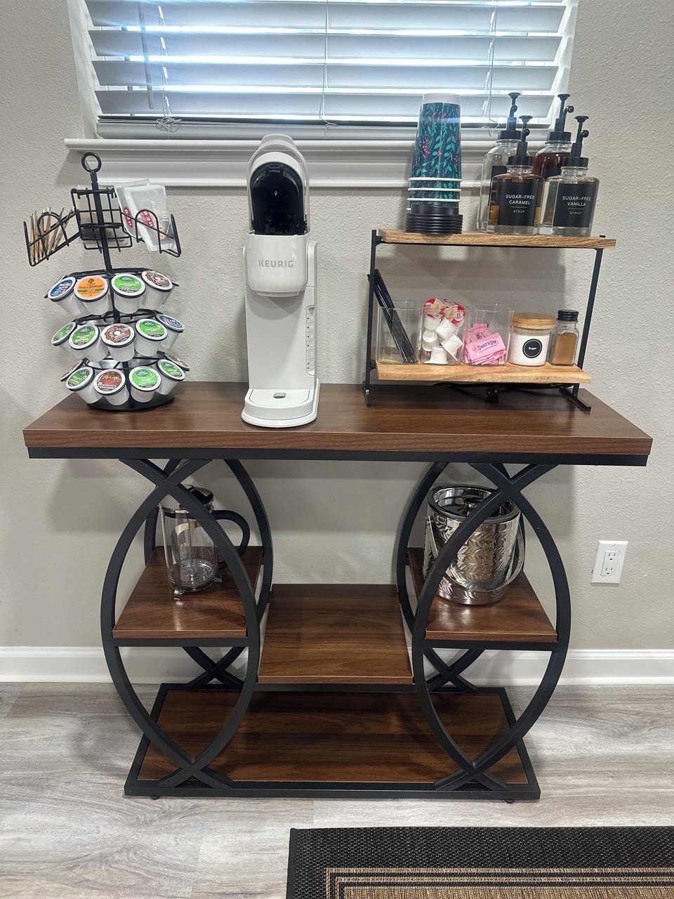 Coffee bar with Keurig and french press to get your morning started