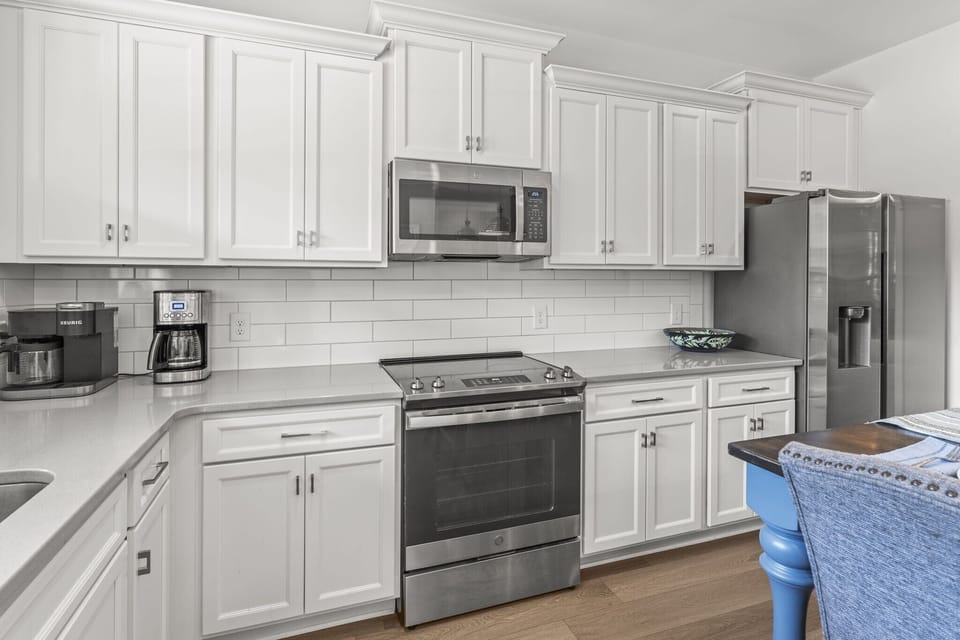 A Keurig and regular coffee maker available for guests