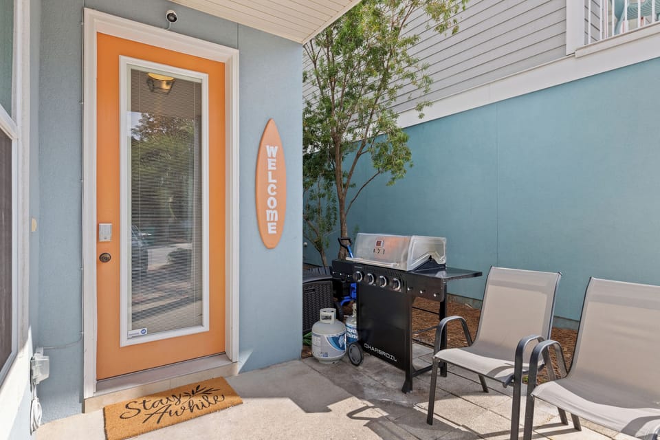 Fire up the grill and unwind on the patio — the perfect spot to share beach-day stories and salty laughs under the Florida sun.