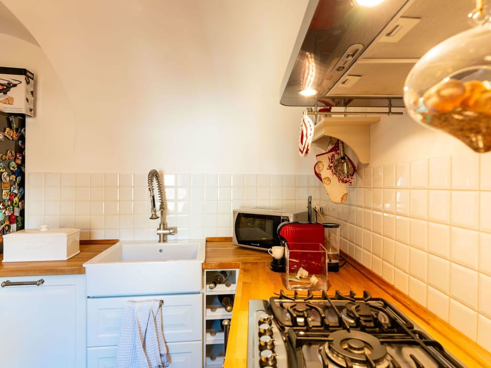 Kitchen Appliance, Kitchen, Countertop, Major Appliance, Interior Design, Kitchen Stove, Flooring, Cabinetry, Wood, Home Appliance