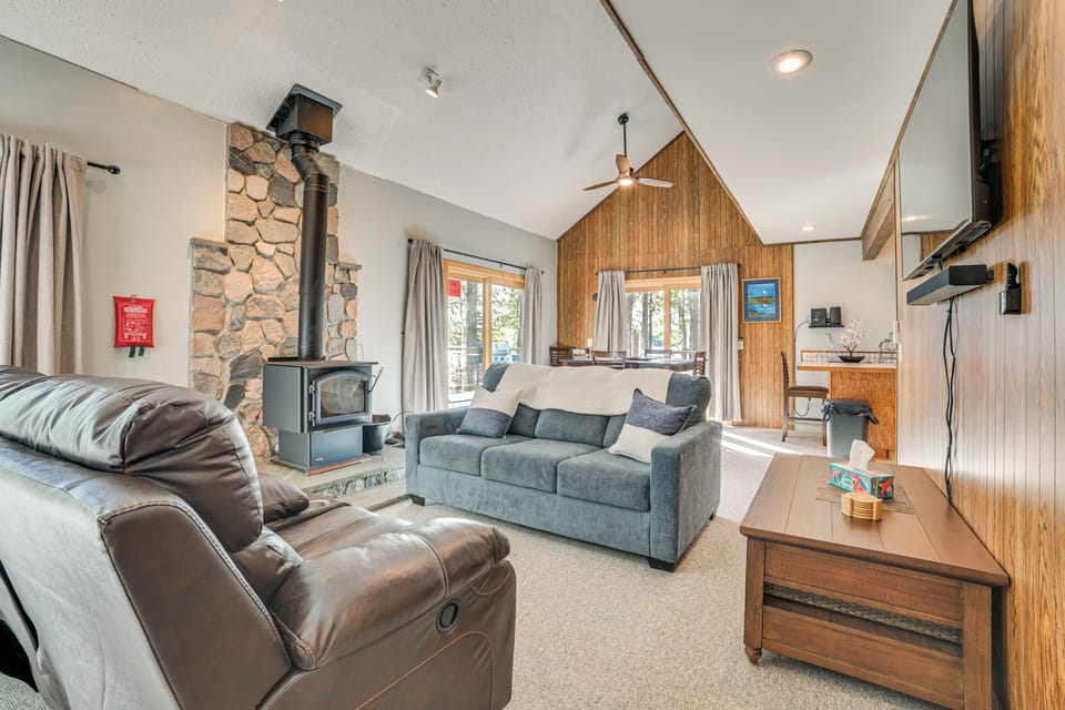 Living Room | Wood-Burning Stove | Central Heating | Full Sleeper Sofa