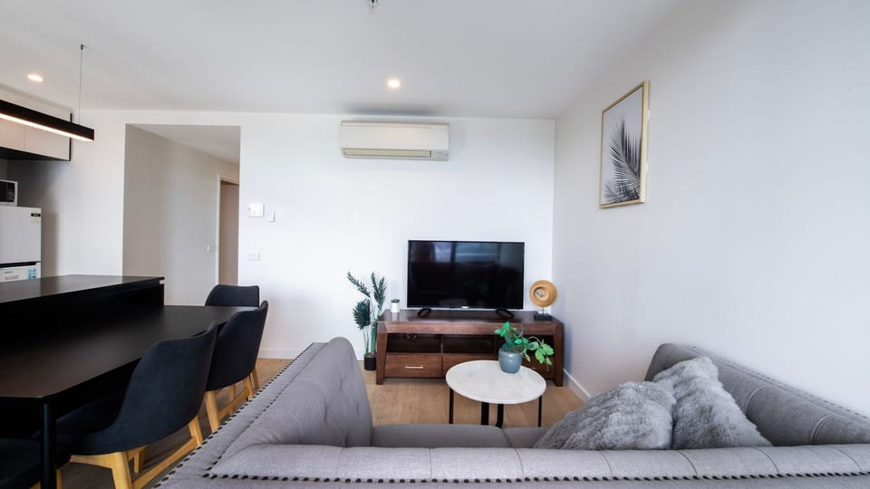 Bright and inviting living area perfect for relaxing after a day in the city