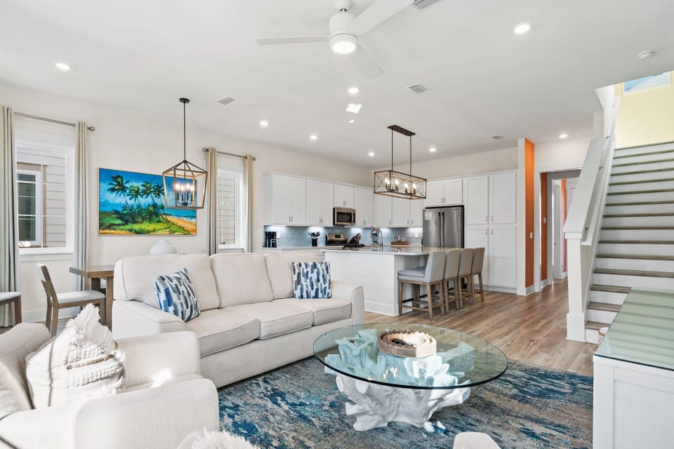 Whether you're hosting movie night or enjoying a quiet morning coffee, this space blends functionality with laid-back charm.