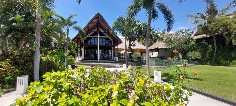 Surrounded by lush exotic garden