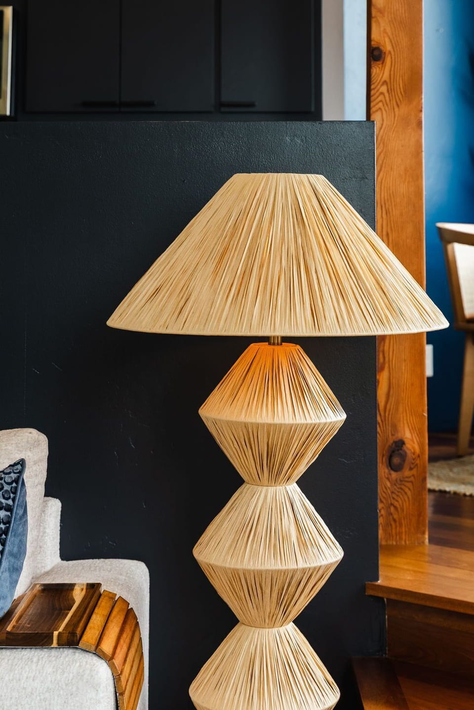Unique wood  lamp accent for a warm glow