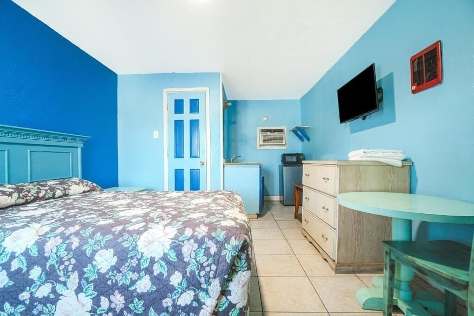 Settle in with simple comforts and space to unpack easily.