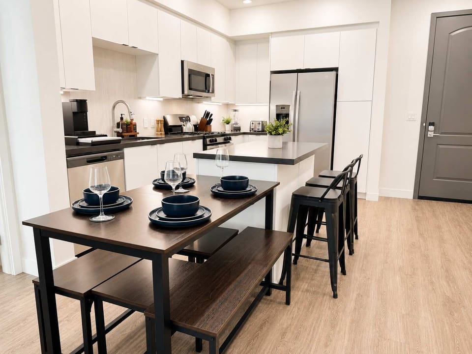 Modern Dining table and chairs for Six in a Warm, Welcoming Setting