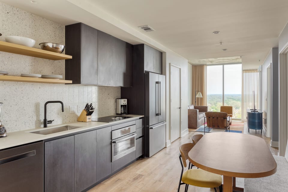Modern kitchen and open spaced.