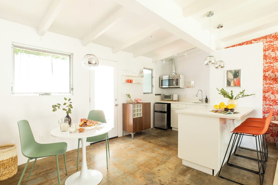 Grab a stool and a snack.