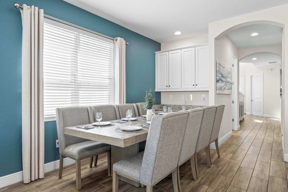 Dining table with seating for 6