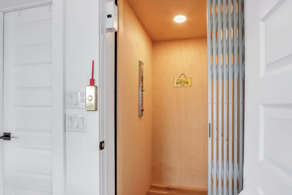 Take the elevator up to the second floor