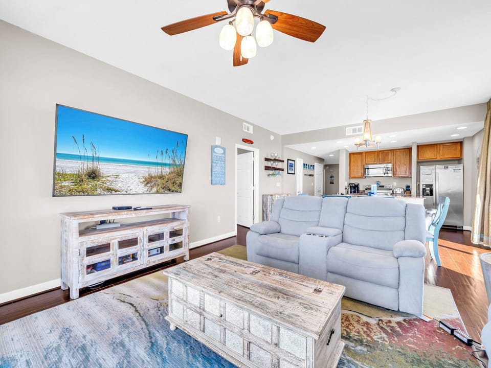 Living room with flat screen TV