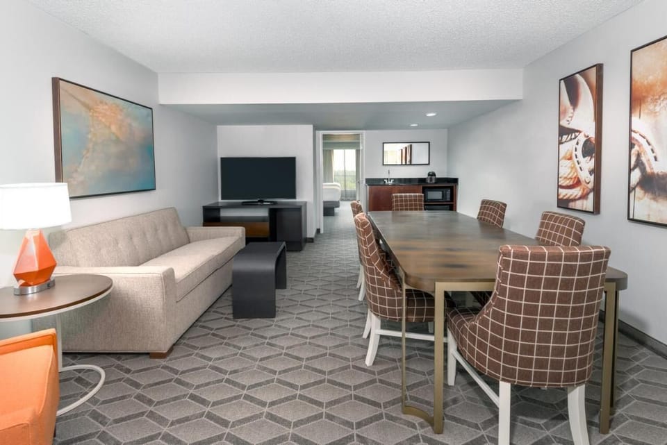 Living room and spacious dining area