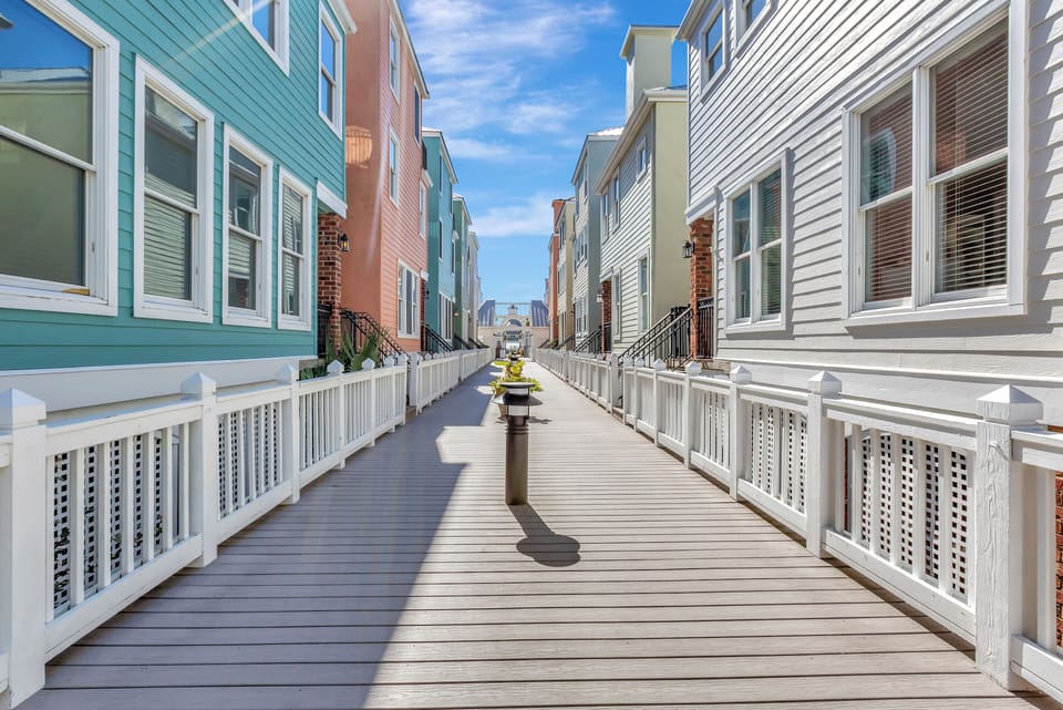 View from the house down the Boardwalk to the beach.