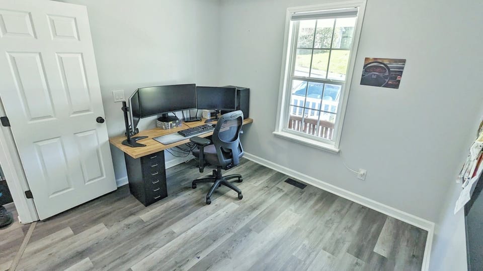 Work area. (Computer not included) 