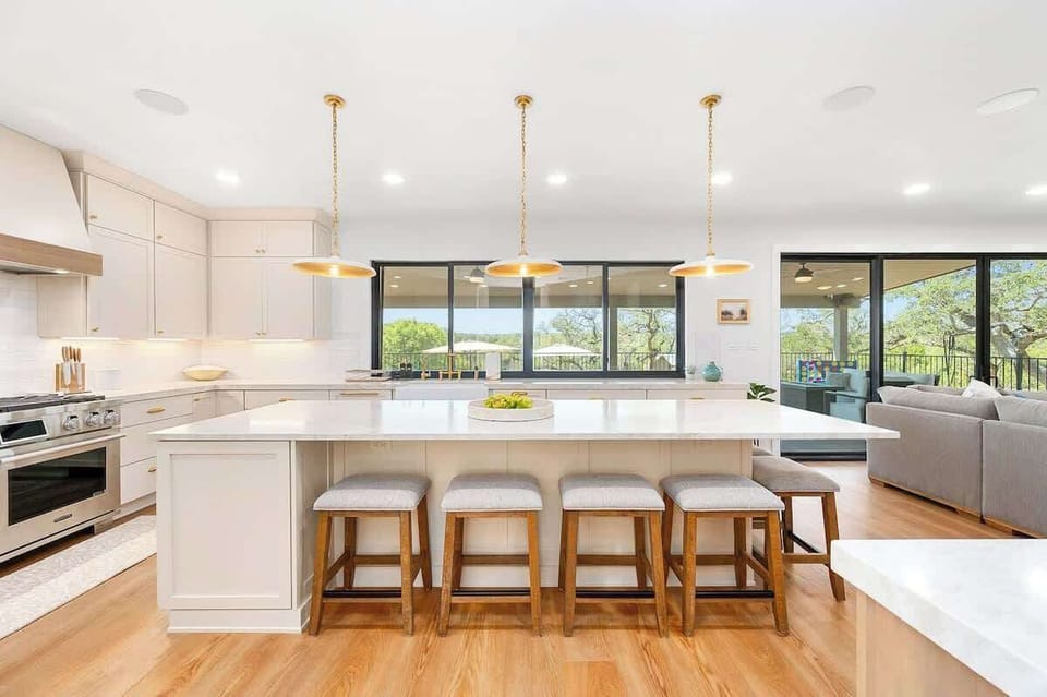 The spacious kitchen features an open concept design perfect for entertaining.