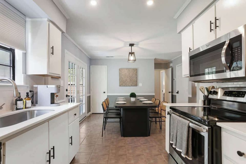 Sleek and Modern - A kitchen with a clean, monochrome palette for a contemporary feel. 