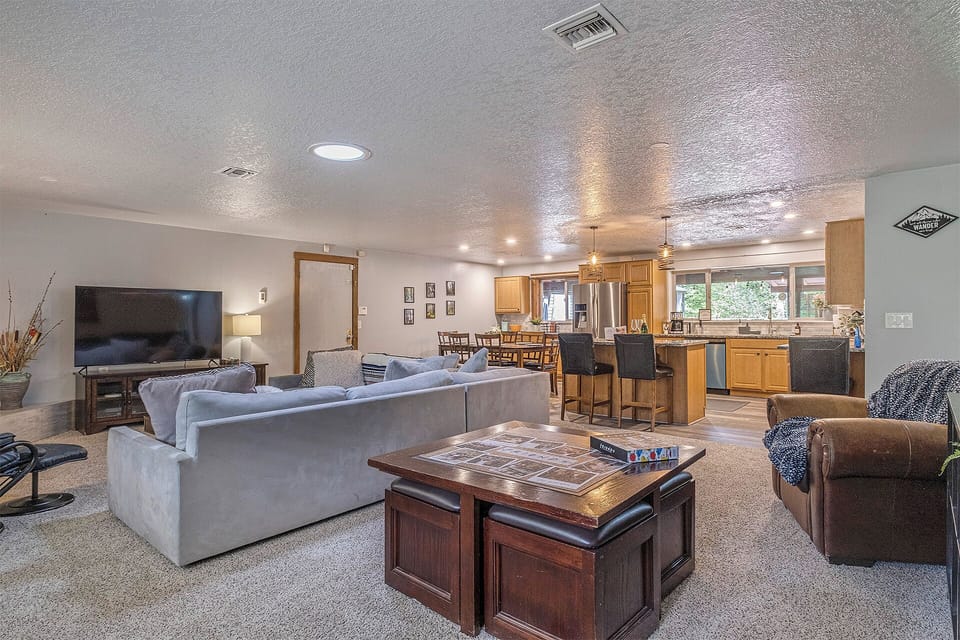 Open-concept living for gathering and relaxing together.