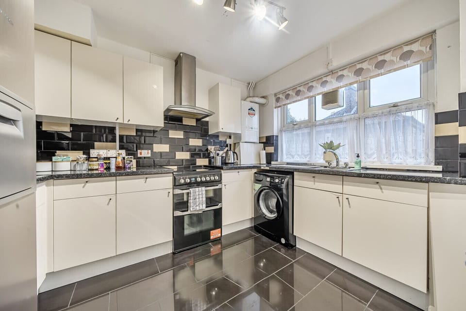 Fully equipped kitchen with modern appliances