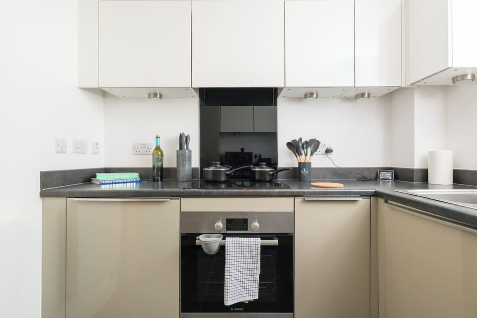 A fully equipped kitchen with everything you need to prepare a home cooked meal