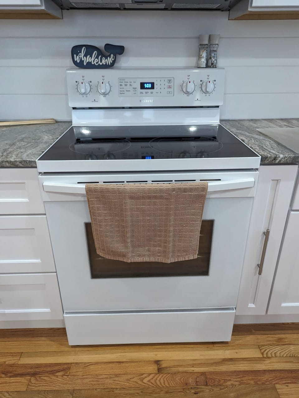 convection oven, salt and pepper provided