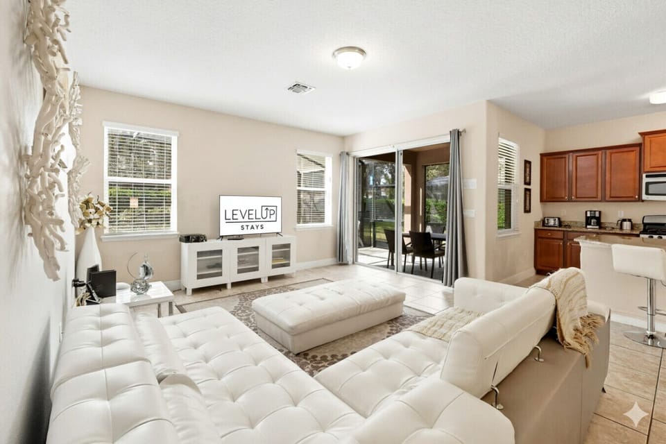 Bright living room with open layout