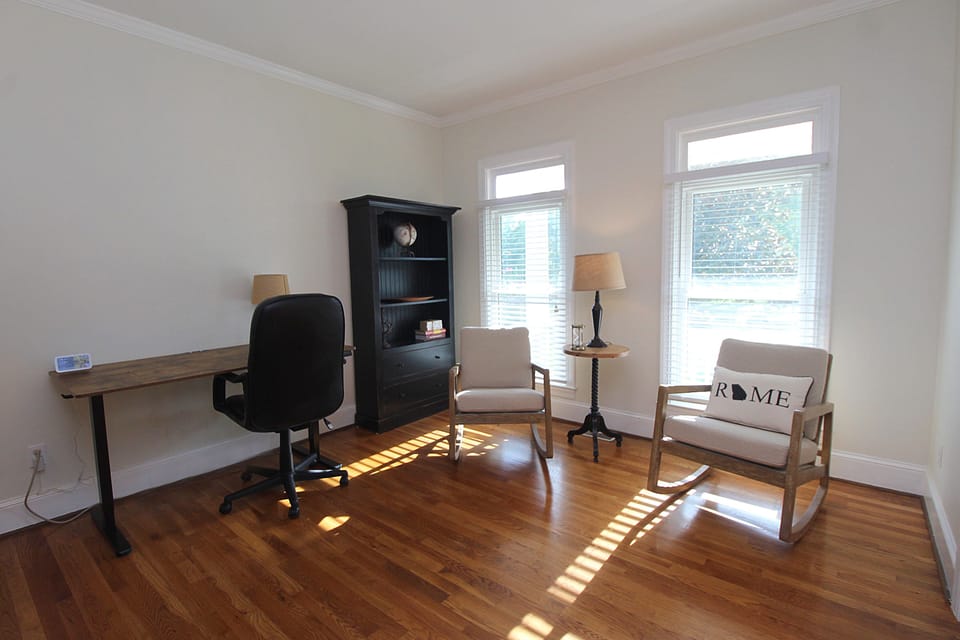 Comfortable office room for morning coffee or an afternoon work session