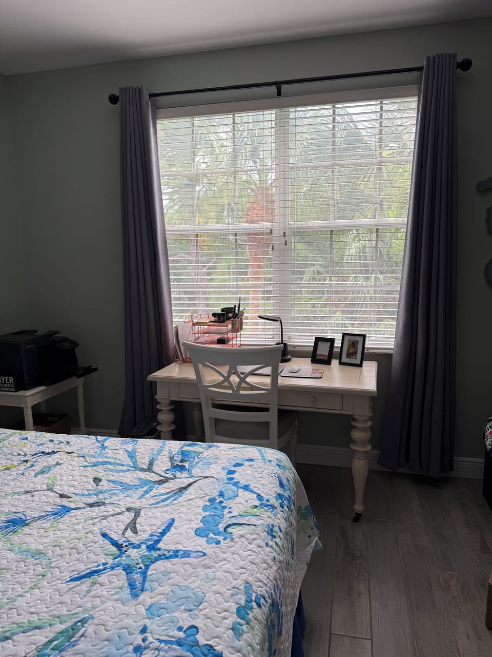 Master Bedroom includes desk and HP printer.