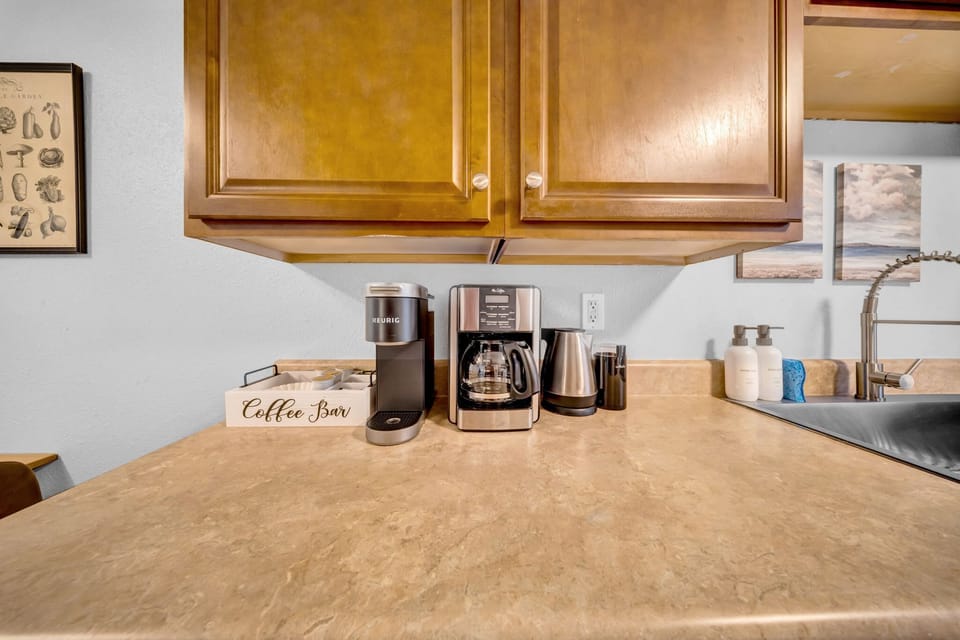 All the essentials tucked away in a cozy, dedicated corner.