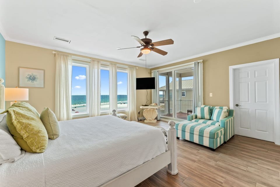 Third floor primary bedroom with private balcony