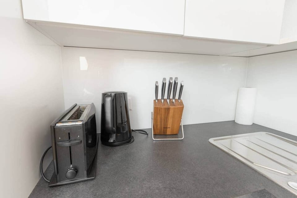 Fully equipped kitchen: coffee - tea - microwave - toaster - kettle - refrigerator - freezer - dishwasher - spices - milk frother - vinegar - oil etc.
