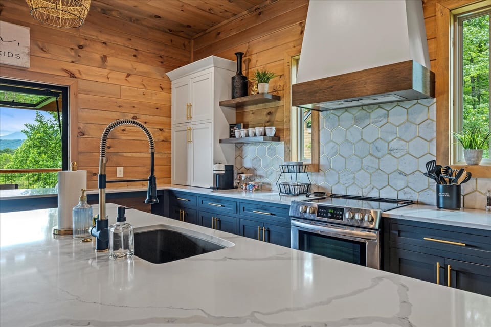 Your well-stocked, granite-finished chef's kitchen.