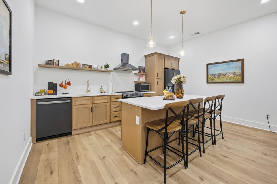 Kitchen with bar seating