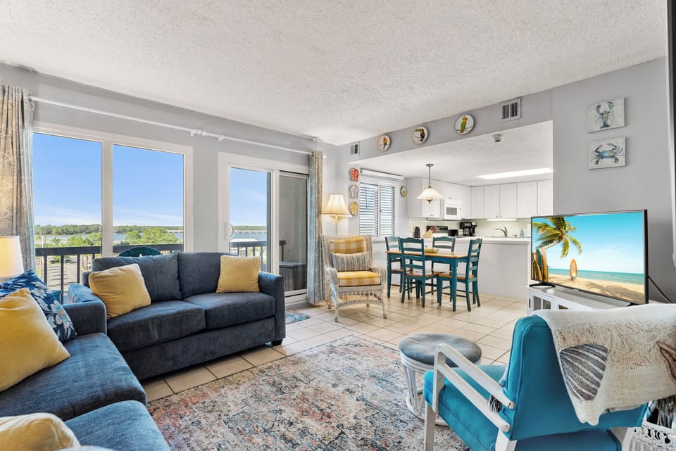 A room with a view. Right off of the living room is a wonderful balcony.