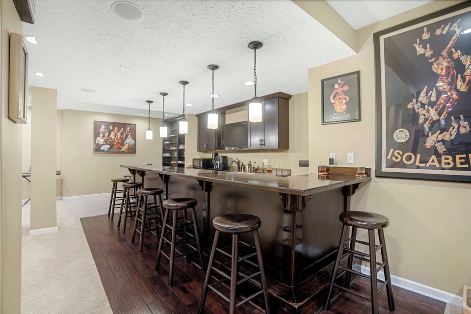 Bar area in finished basement