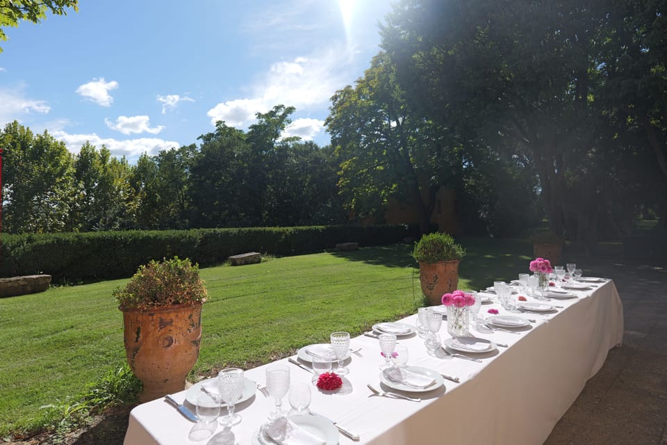 Outdoor banquet area