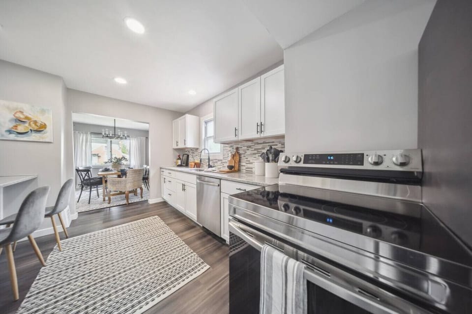 The heart of our home is the spacious kitchen, where rustic farmhouse charm meets modern functionality.