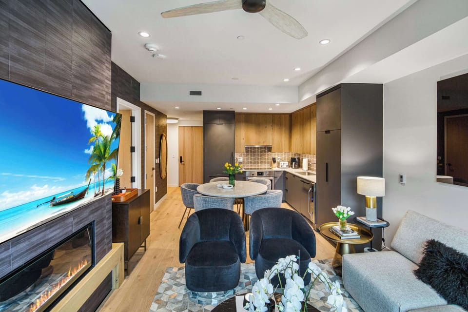 LIving room, Dining and kitchen areas
