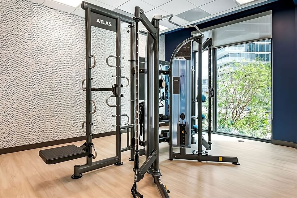 Energize your morning with a bright, modern fitness studio.