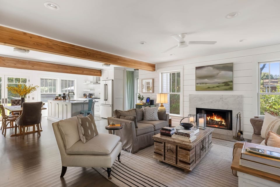 Living Room, Dining, and Kitchen