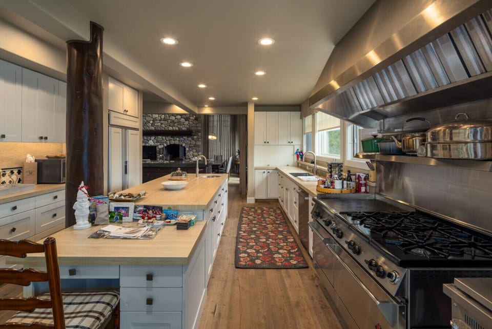 Cozy Kitchen Area looking into the great room space