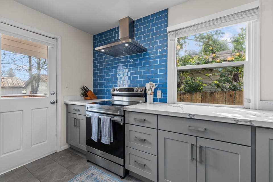 Full Kitchen with drip Coffee Maker and all the cooking accessories you'll need
