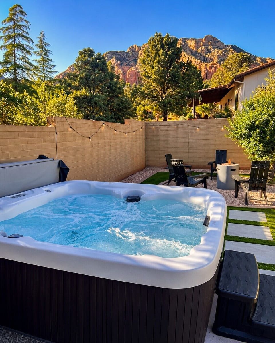 Outdoor spa tub