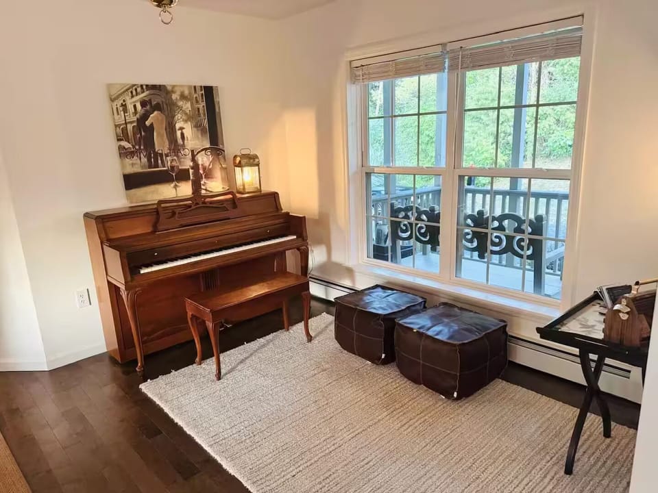 Enjoy playing the piano or relaxing while listening to your favorite music.