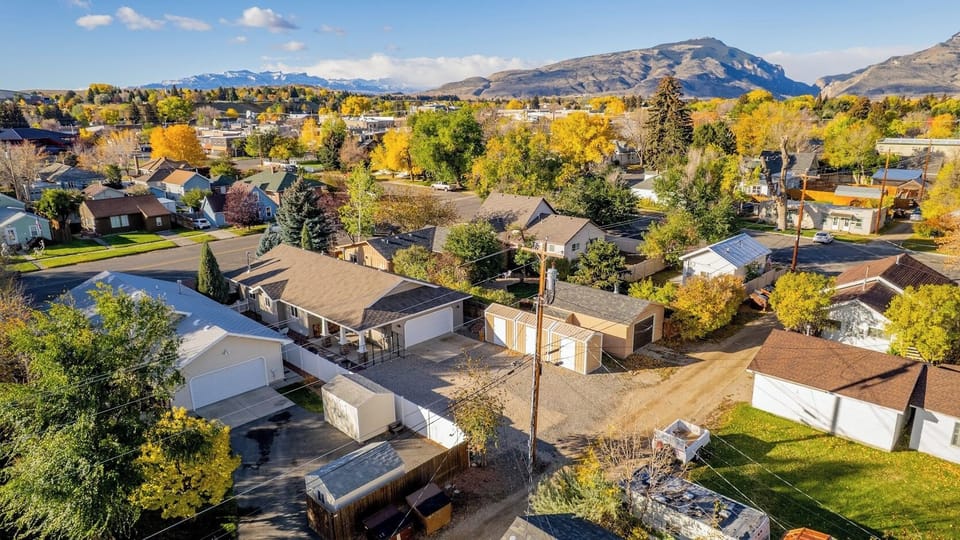 The downtown Cody neighborhood full of mature trees and easily walkable